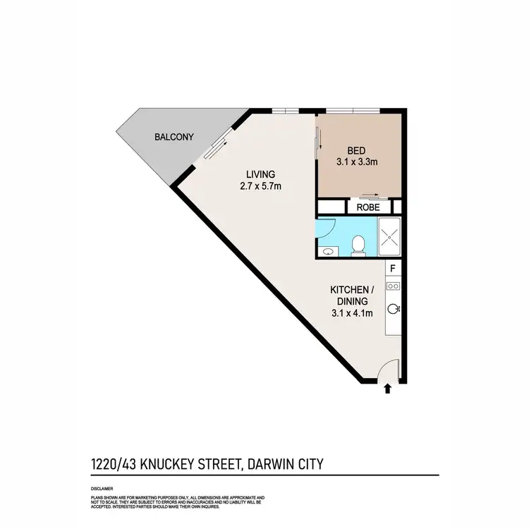 Floorplan of Homely unit listing, 1216/43B Knuckey Street, Darwin City NT 800