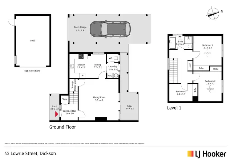 Floorplan of Homely semi-detached listing, 43 Lowrie Street, Dickson ACT 2602