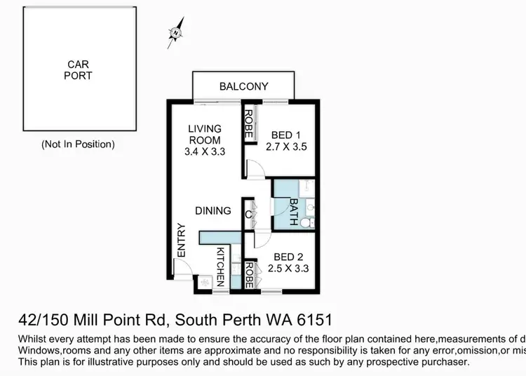 Floorplan of Homely apartment listing, 42/150 Mill Point Road, South Perth WA 6151