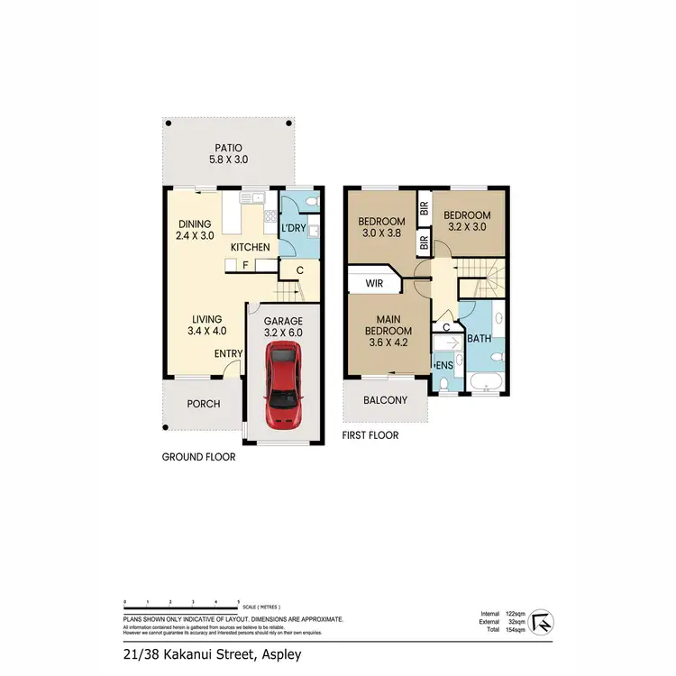 Floorplan of Homely townhouse listing, 21/38 Kakanui Street, Aspley QLD 4034