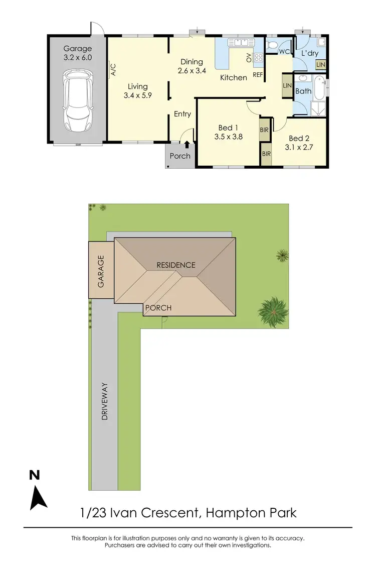 Floorplan of Homely unit listing, 1/23 Ivan Crescent, Hampton Park VIC 3976