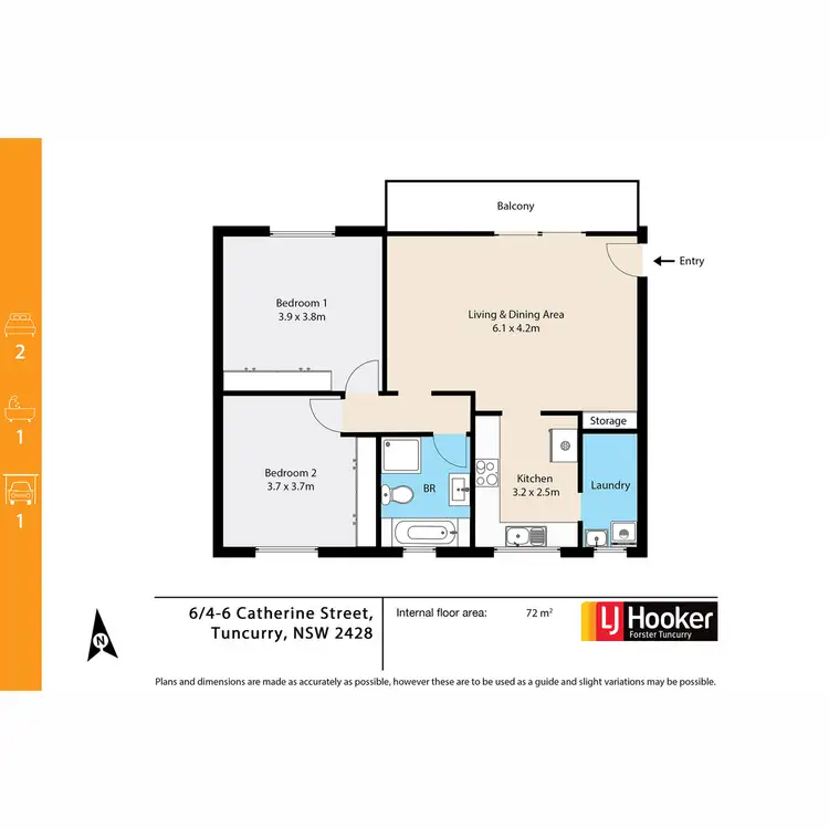 Floorplan of Homely unit listing, 6/4-6 Catherine Street, Tuncurry NSW 2428