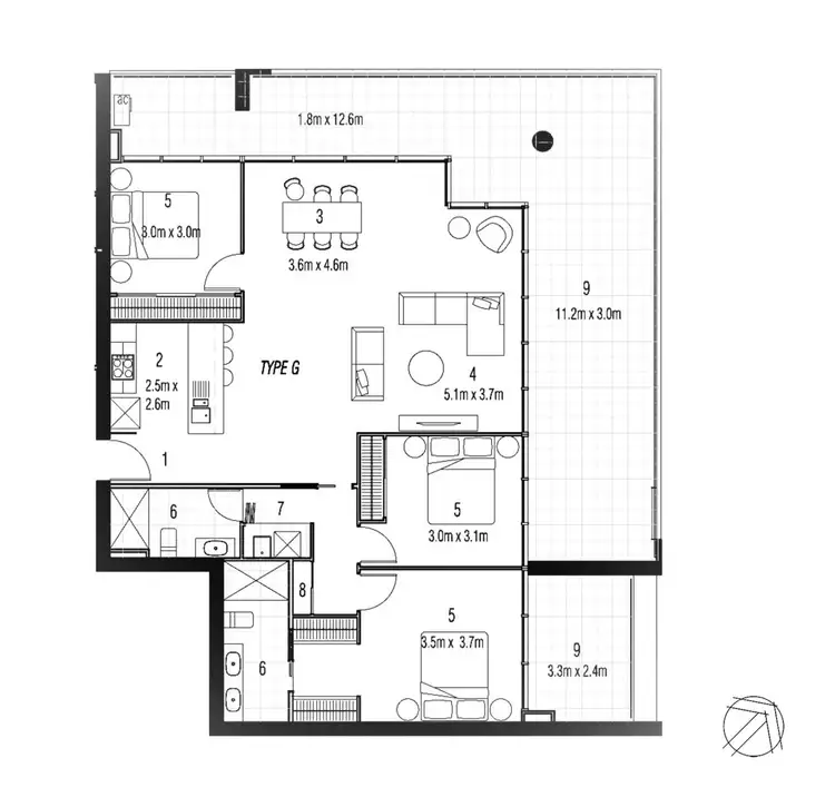 Floorplan of Homely apartment listing, 305/76 Steve Irwin Avenue, Wright ACT 2611
