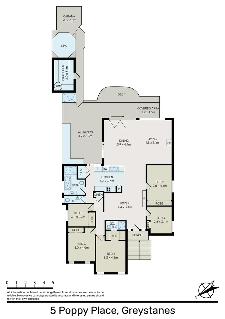 Floorplan of Homely house listing, 5 Poppy Place, Greystanes NSW 2145