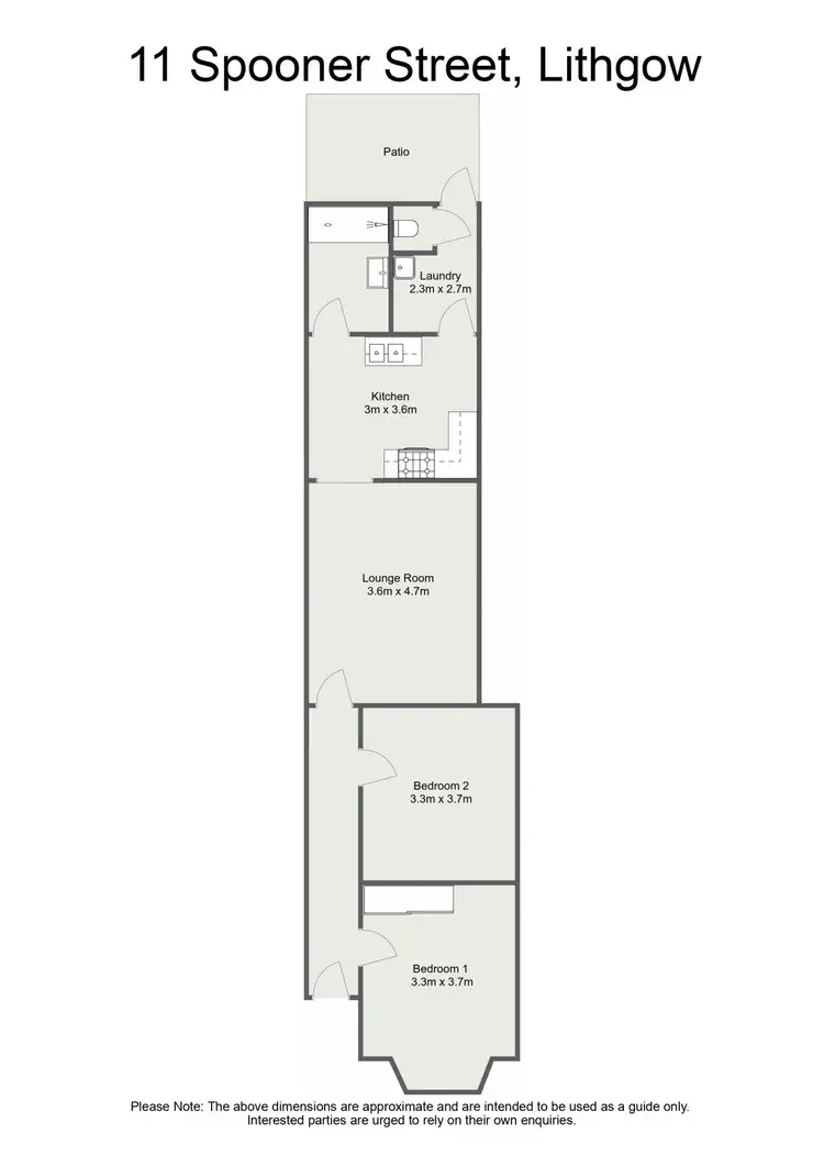 Floorplan of Homely semi-detached listing, 11 Spooner Street, Lithgow NSW 2790