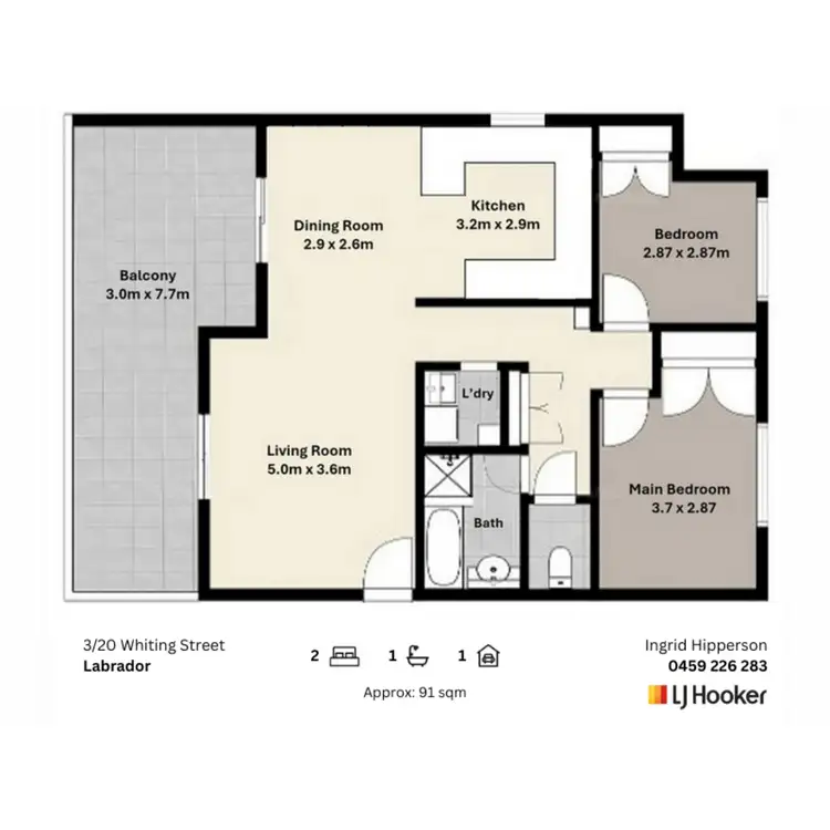Floorplan of Homely unit listing, 3/20 Whiting Street, Labrador QLD 4215