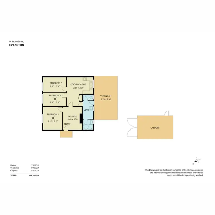 Floorplan of Homely house listing, 14 Bacton Street, Evanston SA 5116