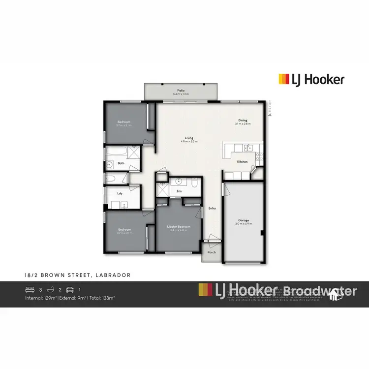 Floorplan of Homely semi-detached listing, 18/2 Brown Street, Labrador QLD 4215