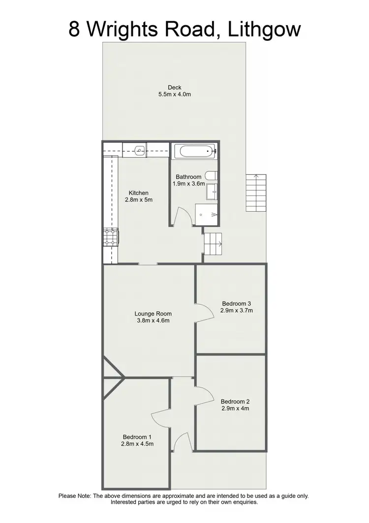 Floorplan of Homely semi-detached listing, 8 Wrights Road, Lithgow NSW 2790