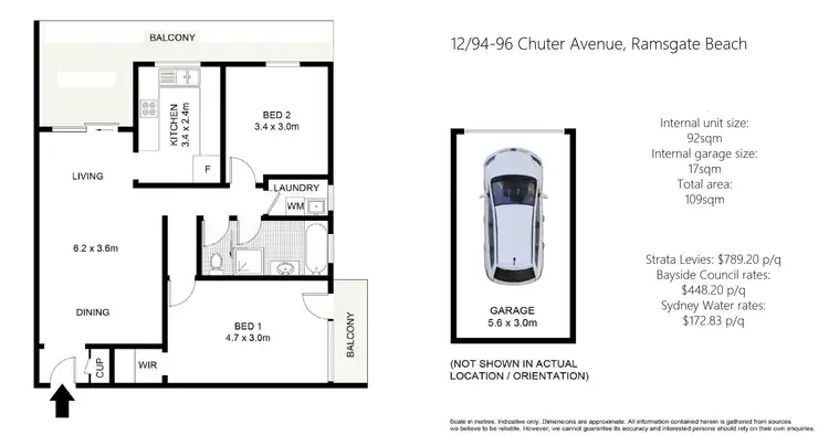 Floorplan of Homely apartment listing, 12/94 Chuter Avenue, Ramsgate Beach NSW 2217