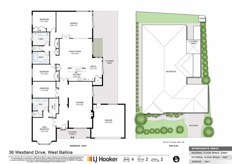 Floorplan of Homely house listing, 36 Westland Drive, West Ballina NSW 2478