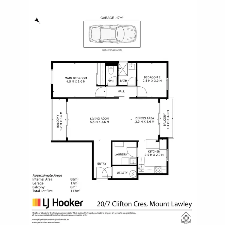 Floorplan of Homely apartment listing, 20/7 Clifton Crescent, Mount Lawley WA 6050