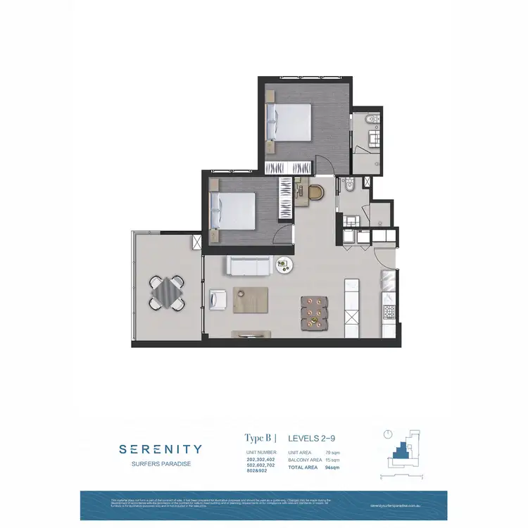 Floorplan of Homely unit listing, 802/14 Cannes Avenue, Surfers Paradise QLD 4217