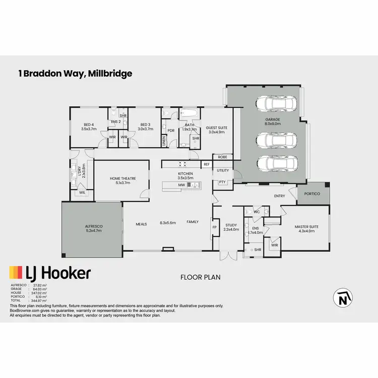 Floorplan of Homely house listing, 1 Braddon Way, Millbridge WA 6232