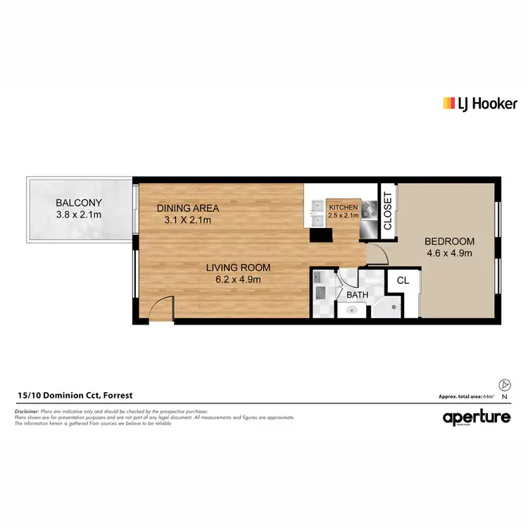 Floorplan of Homely apartment listing, 15/10 Dominion Circuit, Forrest ACT 2603