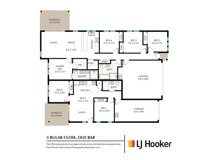 Floorplan of Homely semi-detached listing, 1/3 Bular Close, Old Bar NSW 2430
