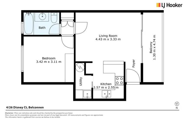 Floorplan of Homely unit listing, 4/26 Disney Court, Belconnen ACT 2617