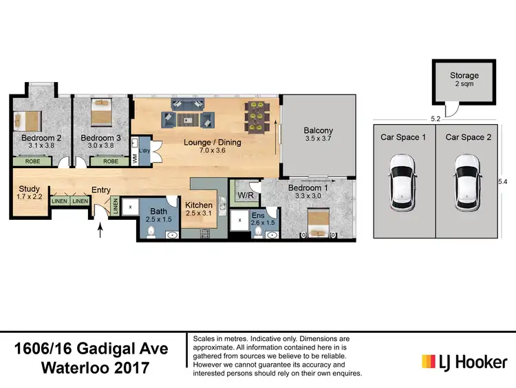 Floorplan of Homely apartment listing, 1606/16 Gadigal Avenue, Waterloo NSW 2017