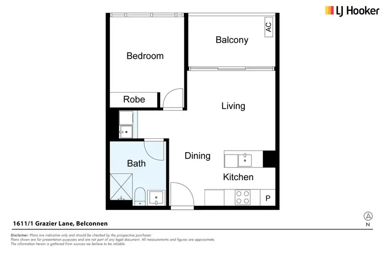 Floorplan of Homely apartment listing, 1611/1 Grazier Lane, Belconnen ACT 2617
