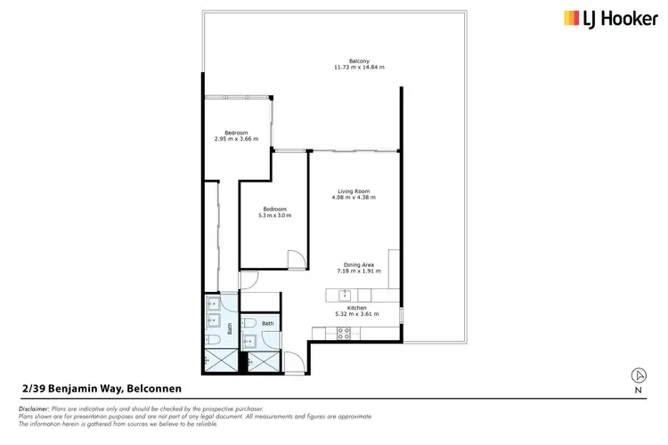 Floorplan of Homely apartment listing, 2/39 Benjamin Way, Belconnen ACT 2617