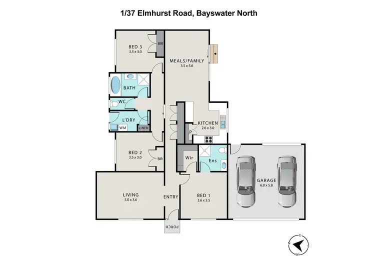 Floorplan of Homely unit listing, 1/37 Elmhurst Road, Bayswater North VIC 3153