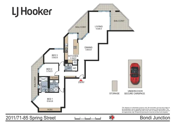 Floorplan of Homely apartment listing, 2011/83-85 Spring Street, Bondi Junction NSW 2022