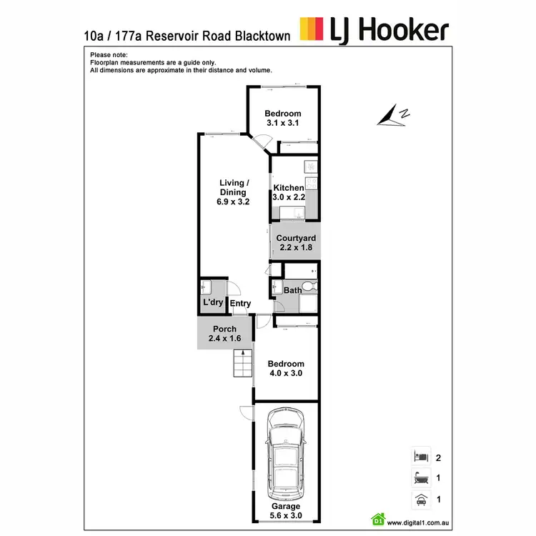 Floorplan of Homely villa listing, 10A/177A Reservior Road, Blacktown NSW 2148