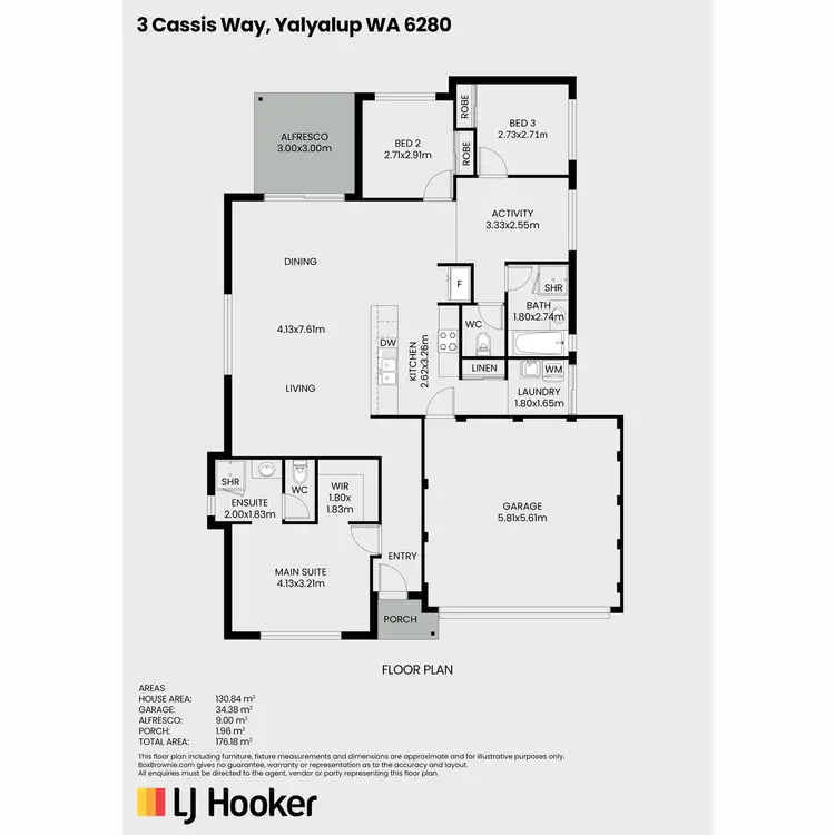 Floorplan of Homely house listing, 3 Cassis Way, Yalyalup WA 6280