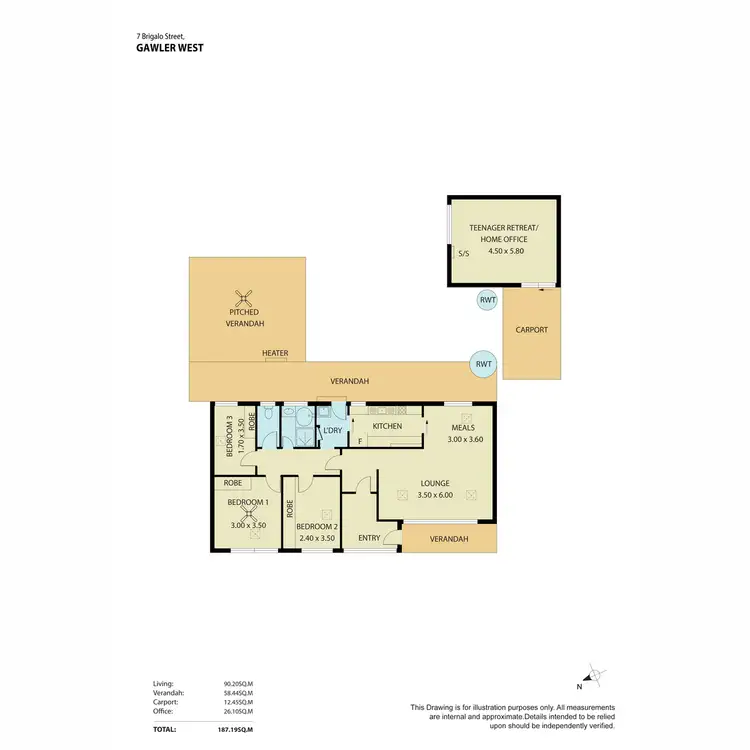 Floorplan of Homely house listing, 7 Brigalo Street, Gawler West SA 5118