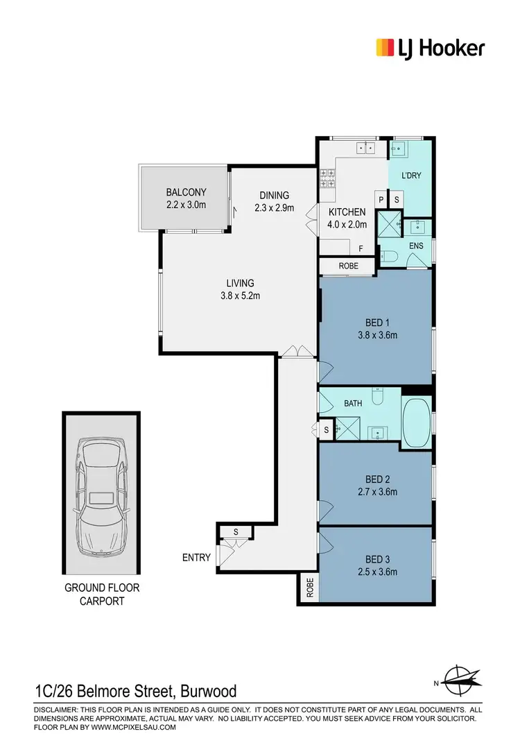 Floorplan of Homely unit listing, 1c/26 Belmore Street, Burwood NSW 2134