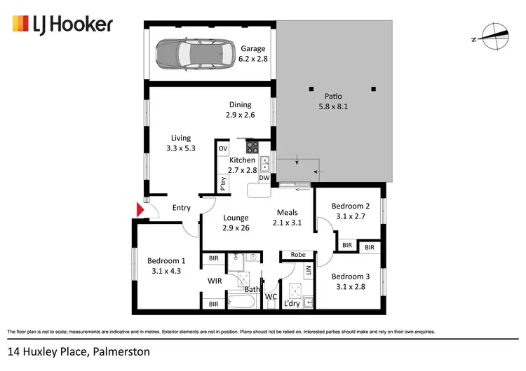 Floorplan of Homely house listing, 14 Huxley Place, Palmerston ACT 2913
