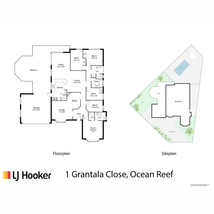 Floorplan of Homely house listing, 1 Grantala Close, Ocean Reef WA 6027