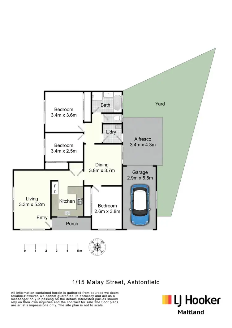 Floorplan of Homely unit listing, 1/15 Malay Street, Ashtonfield NSW 2323