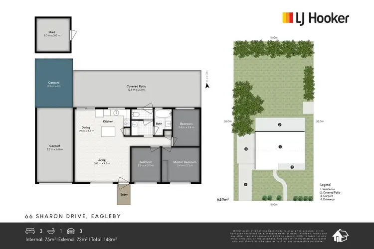 Floorplan of Homely house listing, 66 Sharon Drive, Eagleby QLD 4207