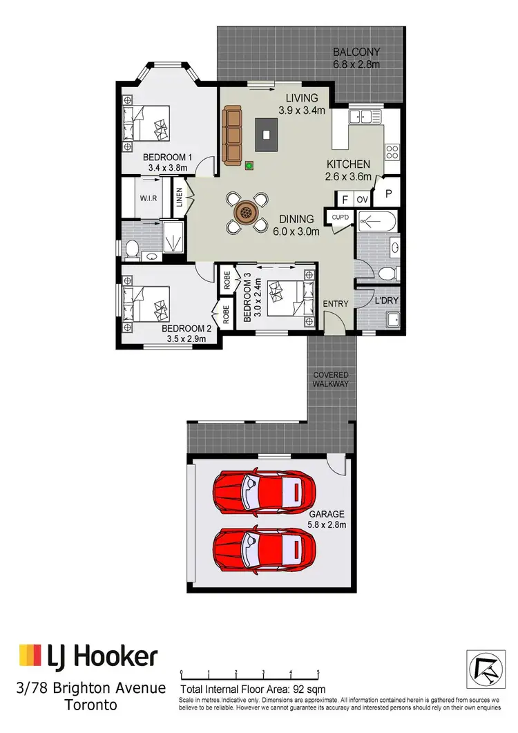 Floorplan of Homely unit listing, 3/78 Brighton Avenue, Toronto NSW 2283