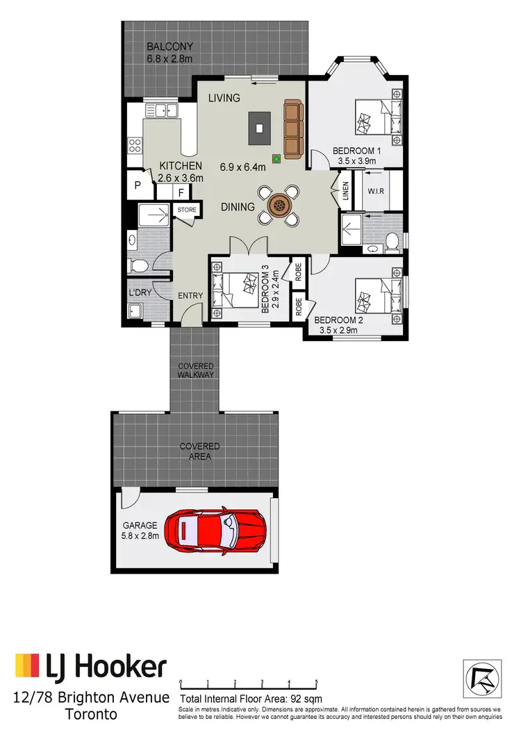 Floorplan of Homely apartment listing, 12/78 Brighton Avenue, Toronto NSW 2283