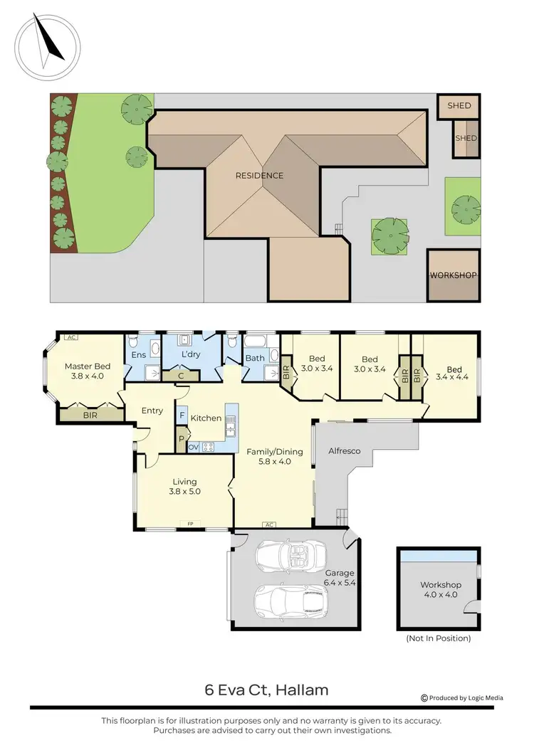 Floorplan of Homely house listing, 6 Eva Court, Hallam VIC 3803