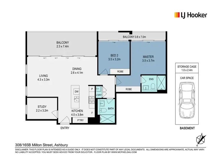 Floorplan of Homely unit listing, B308/165 Milton Street, Ashbury NSW 2193