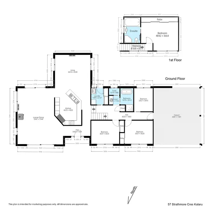 Floorplan of Homely rural property listing, 57 Strathmore Crescent, Kalaru NSW 2550