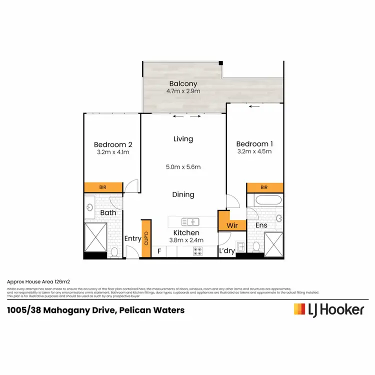 Floorplan of Homely unit listing, 1005/38 Mahogany Drive, Pelican Waters QLD 4551