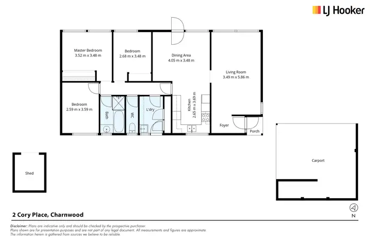 Floorplan of Homely house listing, 2 Cory Place, Charnwood ACT 2615