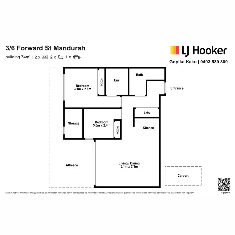 Floorplan of Homely unit listing, 3/6 Forward Street, Mandurah WA 6210