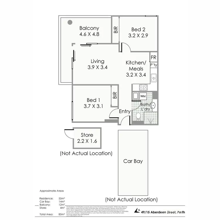 Floorplan of Homely apartment listing, 49/15 Aberdeen Street, Perth WA 6000