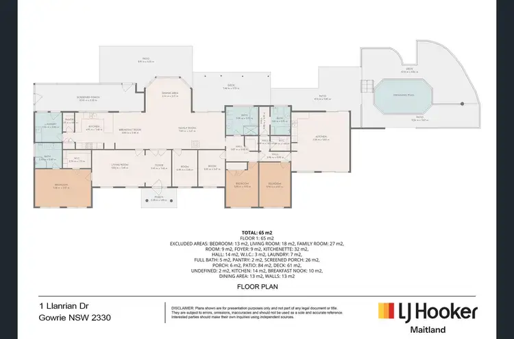 Floorplan of Homely rural property listing, 1 Llanrian Drive, Gowrie NSW 2330