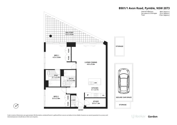Floorplan of Homely apartment listing, B901/1 Avon Road, Pymble NSW 2073