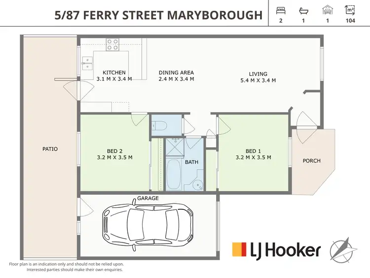 Floorplan of Homely unit listing, Unit 5/87 Ferry Street, Maryborough QLD 4650