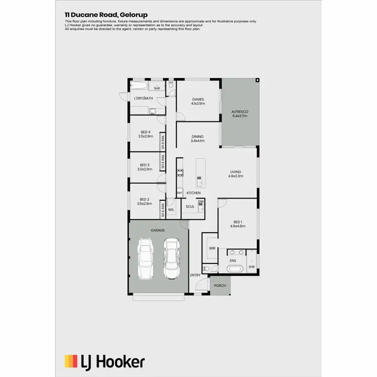 Floorplan of Homely house listing, 11 Ducane Road, Gelorup WA 6230