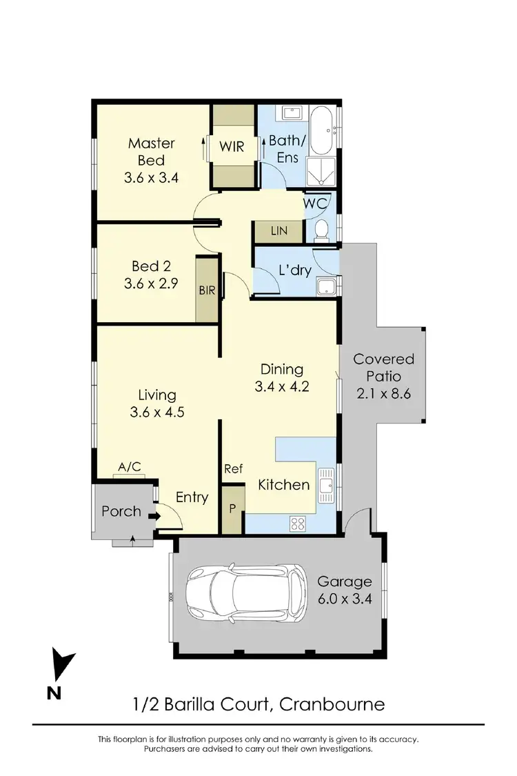 Floorplan of Homely unit listing, 1/2 Barilla Court, Cranbourne VIC 3977
