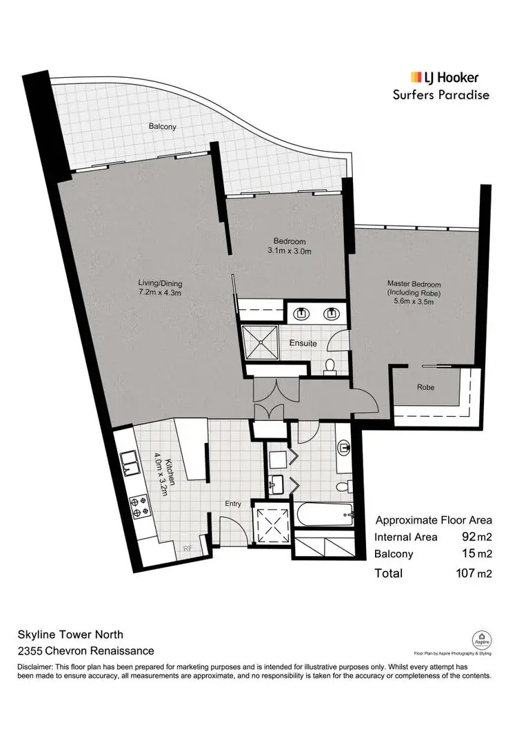Floorplan of Homely apartment listing, 2355/23 Ferny Avenue, Surfers Paradise QLD 4217