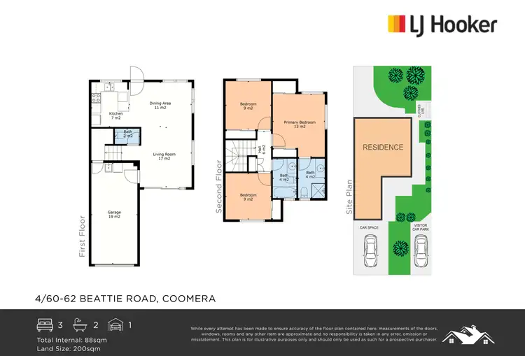 Floorplan of Homely townhouse listing, 4/60-62 Beattie Road, Coomera QLD 4209